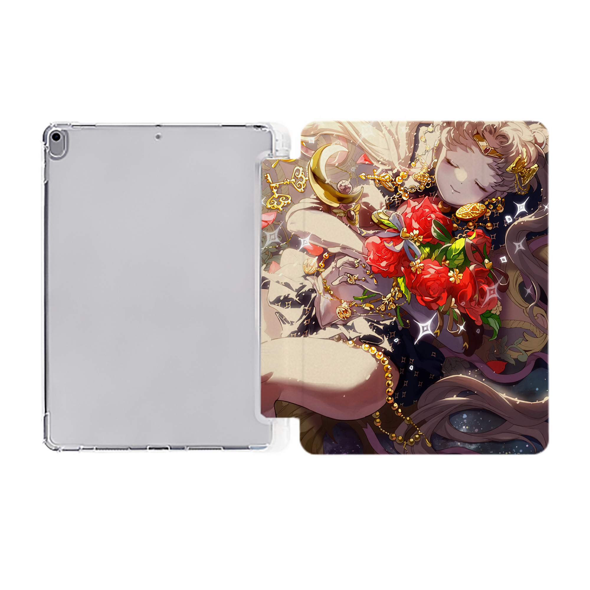 （画像用） 美少女戦士セーラームーン Sailor Moon IPad ケース ペン収納付き 三つ折りスタンド PUレザー×シリコン 対応機種9.5/10.5/10.9インチ